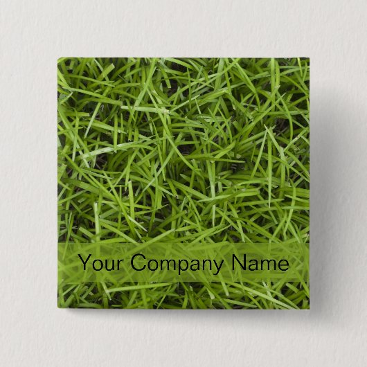 Promotie groene grasgrasservice vierkante button 5,1 cm (Voorkant)