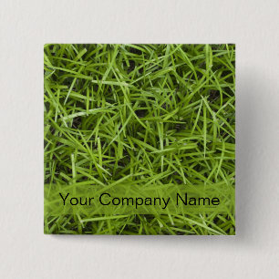 Promotie groene grasgrasservice vierkante button 5,1 cm