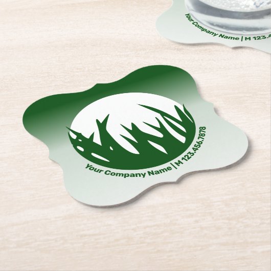 Promotie groene Logo voor de zorgservice Kartonnen Onderzetters (Gekanteld)