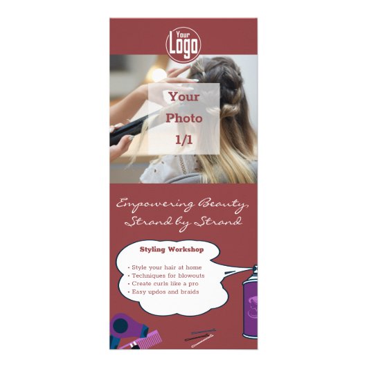 Promotie Haarsalon Styling Workshop Reclamekaart (Voorkant)