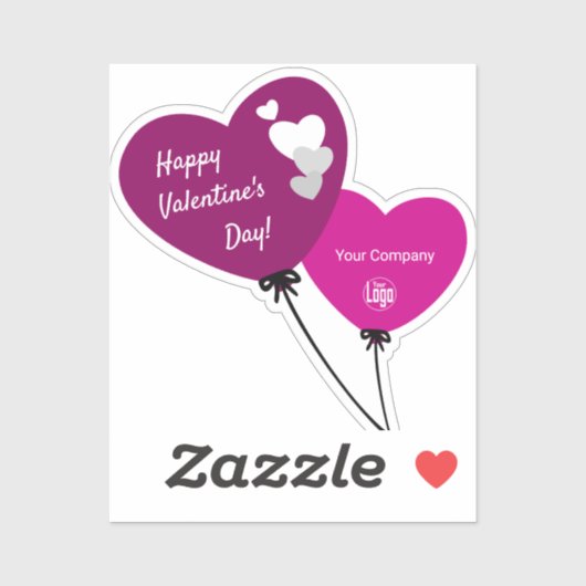 Promotie Happy Valentijnsdag Twee rode ballonnen Sticker (Vel)