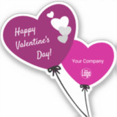 Promotie Happy Valentijnsdag Twee rode ballonnen Sticker (Voorkant)