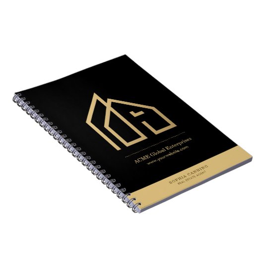 Promotie Item Modern Onroerend goed Aangepaste Log Notitieboek (Rechterzijde)