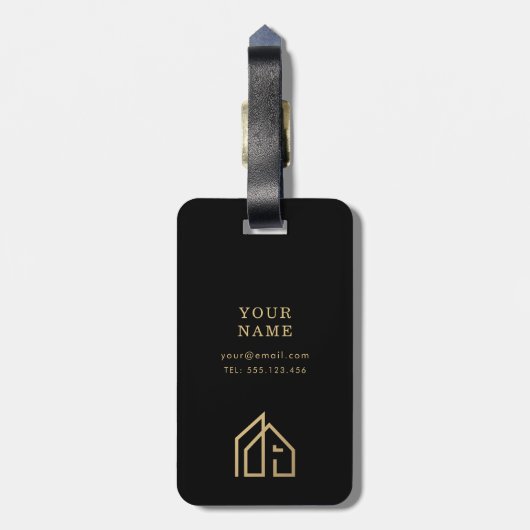 Promotie Item Modern Onroerend goed Naam Logo Bagagelabel (Achterkant verticaal)