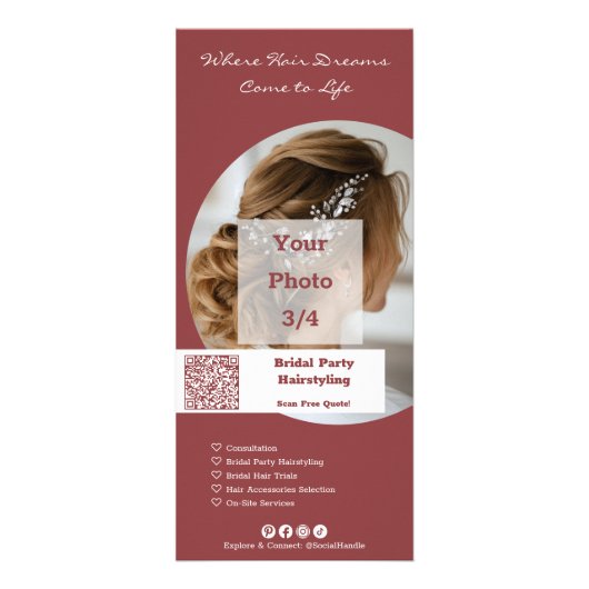 Promotie Kapsalon Bruidspartij Kapsels Reclamekaart (Voorkant)