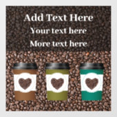 Promotie Koffie Winkelvenster Knikkerteken Raamsticker (Vel)