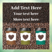 Promotie Koffie Winkelvenster Knikkerteken Raamsticker (Vel 3)