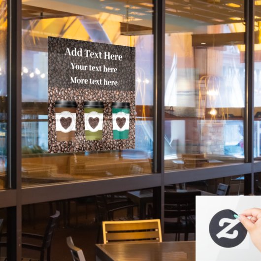 Promotie Koffie Winkelvenster Knikkerteken Raamsticker (Restaurant Raam)