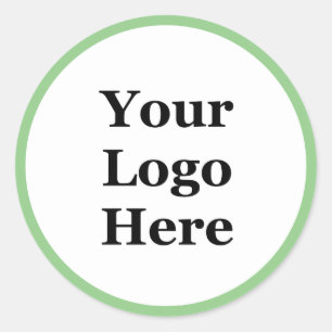 Promotie Licht Groen en Wit Uw Logo hier Ronde Sticker