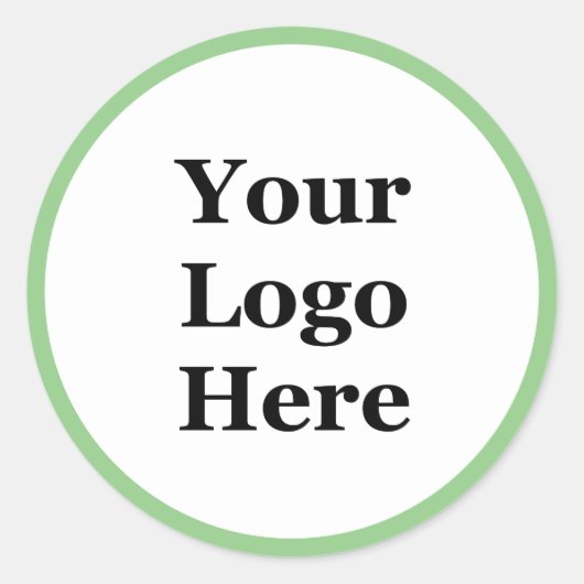 Promotie Licht Groen en Wit Uw Logo hier Ronde Sticker (Voorkant)