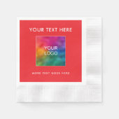 Promotie Logo Kerstmis Rood Munt Cocktail Servet (Voorkant)