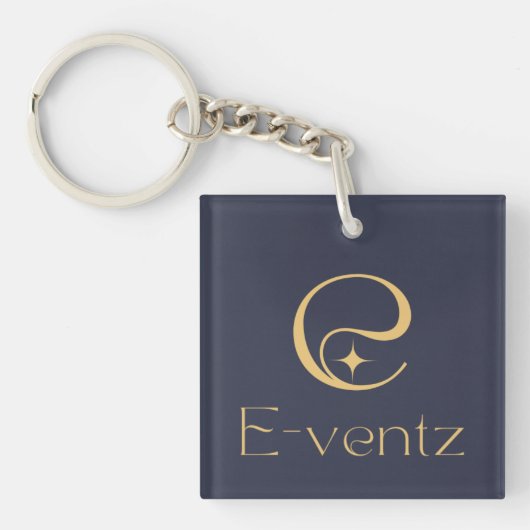 Promotie Logo L Navy Blue & Gold Sleutelhanger (voorkant)
