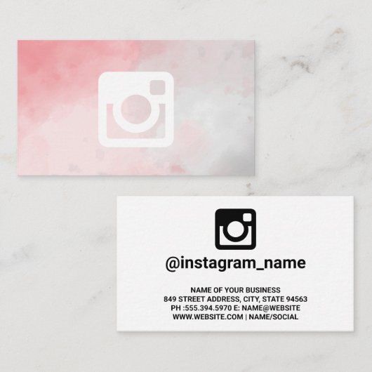 Promotie-Logo voor Instagram | WATERVERF Visitekaartje (Voorkant / Achterkant)