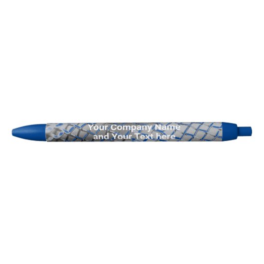 Promotie met bedrijfsnaam Chain Link Blue Pen (Voorkant)