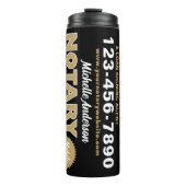 Promotie Mobiele Notaris Public Gold Black Travel Thermosbeker (Voorkant)