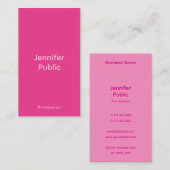 Promotie Modern Elegant Sjabloon Hot Pink Visitekaartje (Voorkant / Achterkant)