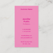 Promotie Modern Elegant Sjabloon Hot Pink Visitekaartje (Achterkant)