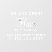 Promotie naam kapper kapsalon raamsticker (Vel)