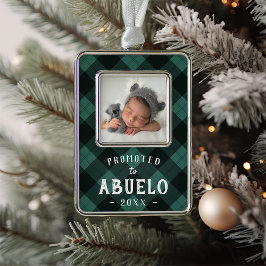 Promotie naar Abuelo Baby Foto Verzilverd Omlijst Ornament