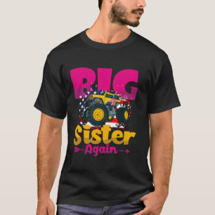 Promotie naar Big Sister Again Monster Truck Baby T-shirt