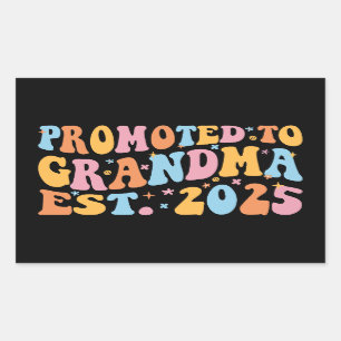 Promotie naar Oma Est. 2025 III Rechthoekige Sticker