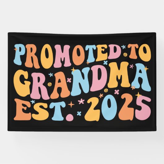 Promotie naar Oma Est. 2025 III Spandoek (Horizontaal)