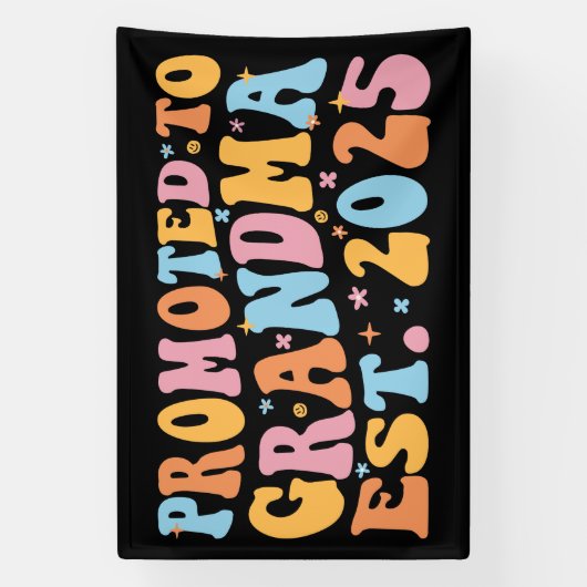 Promotie naar Oma Est. 2025 III Spandoek (Verticaal)