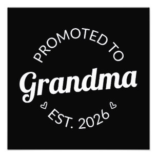 Promotie naar Oma Est. 2026 I Foto Afdruk