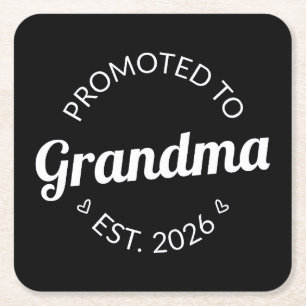 Promotie naar Oma Est. 2026 I Kartonnen Onderzetters