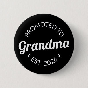 Promotie naar Oma Est. 2026 I Ronde Button 5,7 Cm