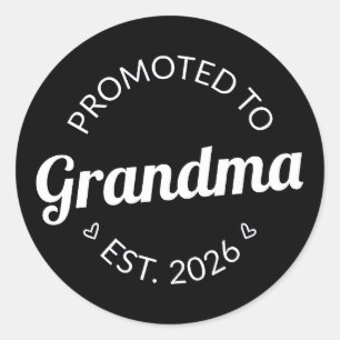 Promotie naar Oma Est. 2026 I Ronde Sticker