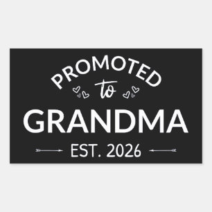 Promotie naar Oma Est. 2026 II Rechthoekige Sticker