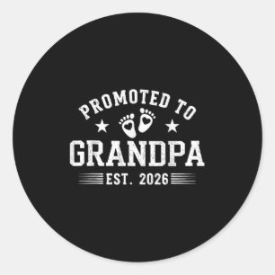 Promotie naar opa 2026 ronde sticker