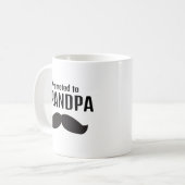 Promotie naar Opa Funny Mustache Nieuwe Opa Koffiemok (Voorkant links)