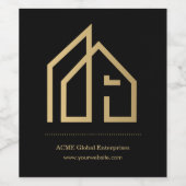 Promotie object Modern onroerend goed Wijn Etiket (Enkel label)