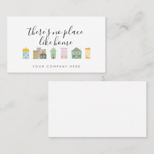 Promotie-onroerend goed Er is geen plek zoals thui Visitekaartje (Voorkant / Achterkant)