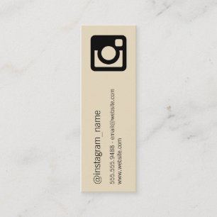 Promotie op sociale media / Variatie / Beige Mini Visitekaartje