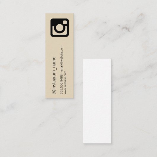Promotie op sociale media / Variatie / Beige Mini Visitekaartje (Voorkant / Achterkant)