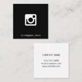Promotie op sociale media (zwart / wit) vierkante visitekaartje (Voorkant / Achterkant)