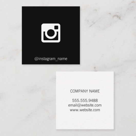 Promotie op sociale media (zwart / wit) vierkante visitekaartje (Voorkant / Achterkant)