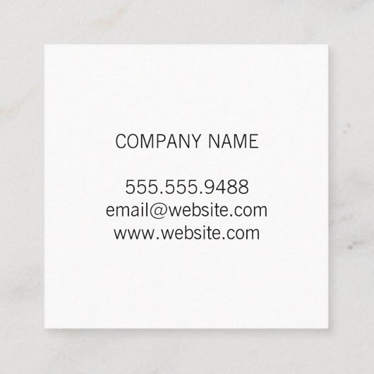 Promotie op sociale media (zwart / wit) vierkante visitekaartje (Achterkant)
