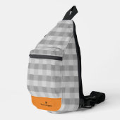Promotie Pixelpatroon Grijs Sinaasappel Accents Sling Bag (Rechterhoek)
