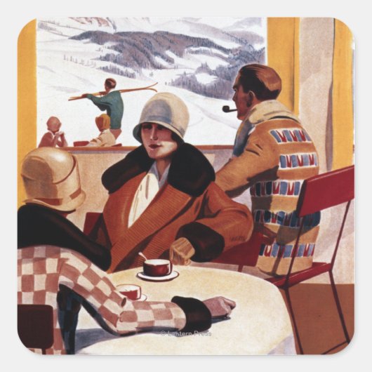 Promotie-Poster voor Downhill Club Vierkante Sticker (Voorkant)