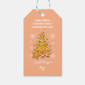 Promotie QR-code Perzik Kerstkoek Sneeuwvlokken Cadeaulabel (Voorkant)