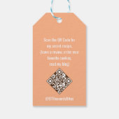 Promotie QR-code Perzik Kerstkoek Sneeuwvlokken Cadeaulabel (Achterkant)