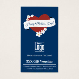 Promotie Red Heart Moederdag Cadeaubonkaart Visitekaartje