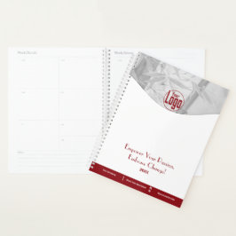 Promotie Red White Life Coach Company Logo Planner