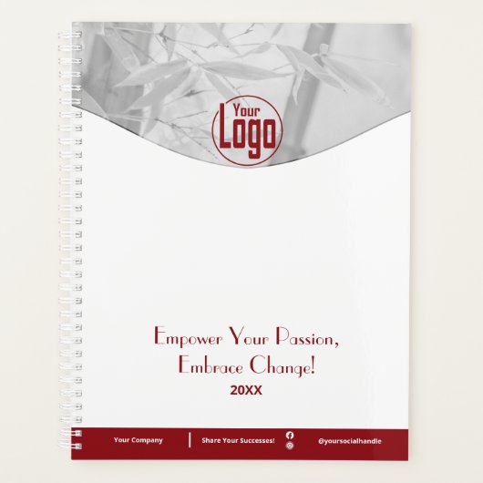 Promotie Red White Life Coach Company Logo Planner (Voorkant)