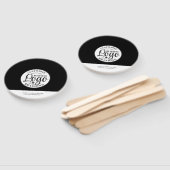 Promotie Ronde Zwart Wit Hand Ventilator met Logo Handwaaier (Niet-gemonteerd)