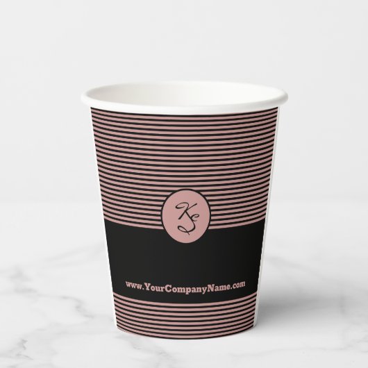Promotie Roze en Zwarte Haarstylist Papieren Bekers (Achterkant)